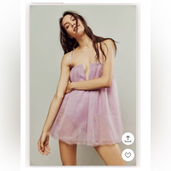Free People Let’s Talk Tutu Bodysuit Dress Lite Pink / Lavender Hue size Medium - Picture 3 of 9